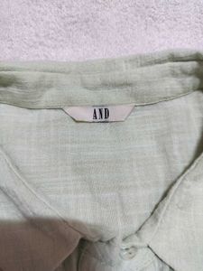 Light Neon Green Collared Button-Up Shirt