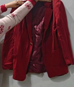 Red Casual Blazer