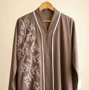 Embroidered Abaya with Scarf