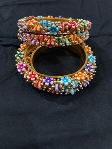 Vibrant Floral Bangle Set