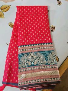 Vibrant Pink Banarasi Silk Saree