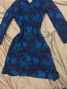 y2k Vintage Blue Floral kurti