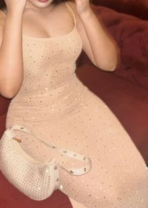Sparkly Brown Spaghetti Strap Dress