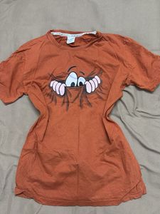 Cute Cartoon graphic Print Orange T-Shirt