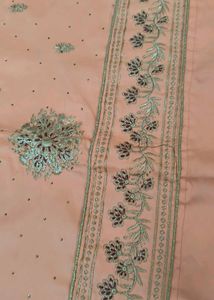 Peach Silk Embellished Kurti
