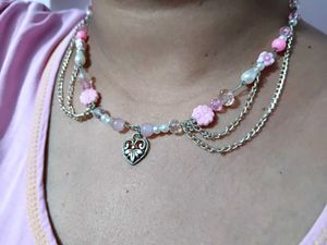 🏩Royal Pink Necklace😍Handmade 💞