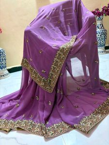 Beautiful Purple Embroidered Saree