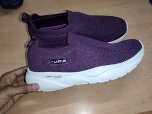 Campus Purple Slip-On Knit Shoes