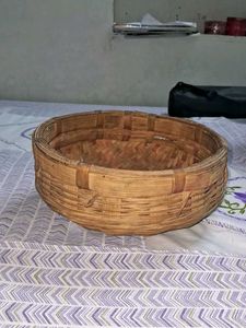 Vintage Woven Bamboo Basket