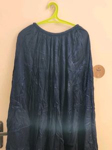 Navy Blue Ethnic Skirt with Embellished Border