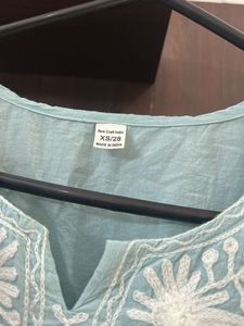Light Blue Embroidered Kurta