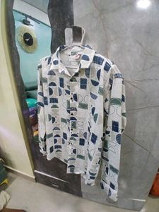 Abstract Print Button-Down Shirt