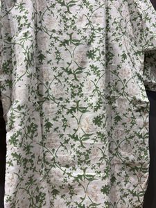 White-Green Glitter Floral Kurta