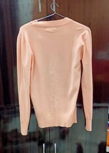 Peach Sweater with Bow