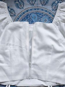 Chic White Ruched Crop Top