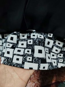 Elegant Black Kurta with Bow Detail