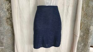 Stylish Navy Blue Lace Skirt