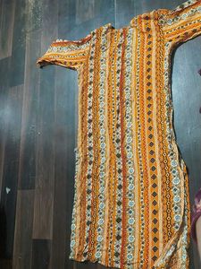 Orange Ethnic Printed Kurta