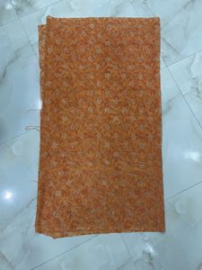 Orange Printed Dress Material
