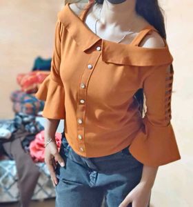 Off-Shoulder Brown Top