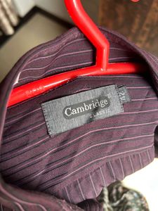 Men's Purple Striped Casual Shirt