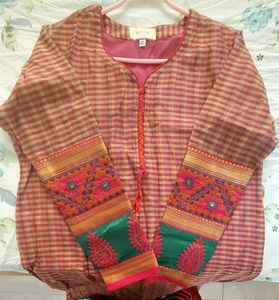 Vastra brand silk salwar with churidhar pants