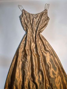 Golden Beaded Evening Gown