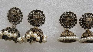 Antique Jhumka with Pearls - New
