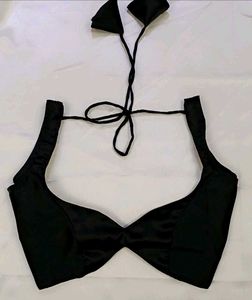 Satin Non Padded 1 Back Hook Deep Neck Blouse