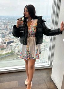 Vibrant Floral Print Mini Dress