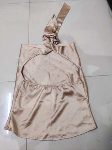 savana Satin Cowl Neck Halter Top