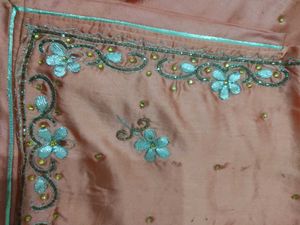 Elegant Peach rajputi poshak