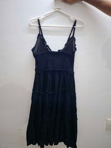 Black Tiered Ruffle Mini Dress