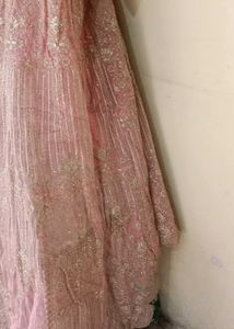Elegant Pink Embroidered Gown