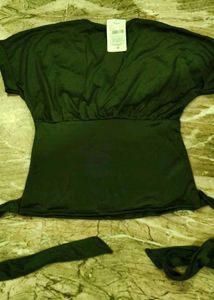 Stylish Green Wrap Top