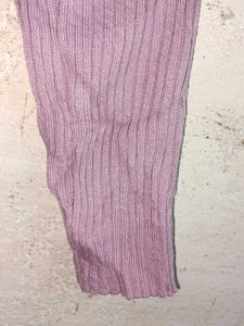 Lilac Ribbed Knit Cardigan Cropped