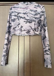 Mesh Long Sleeve Crop Top