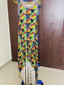 elephant print beautiful long gown for sale