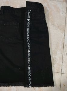 Black Denim Skirt