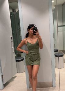 Sparkly Green Mini Dress
