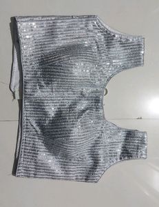 Beautiful 😍 Silver Stylish Blouse