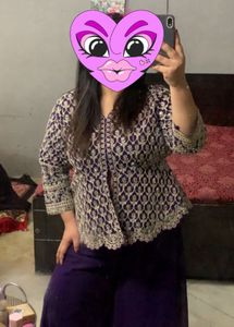 Embroidered Kurta Set with Palazzo Pants