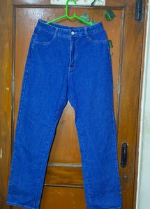 Classic Blue Straight-Leg Denim Jeans