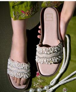 Embellished Pearl Slides: Hvnly by shoetopia