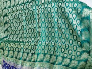 Blue-Purple Siko Saree Jaal Weave