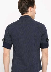 HERE&amp;NOW Navy Blue Printed Casual Shirt
