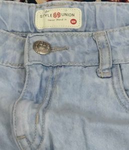 Light Wash Denim Cut-Off Shorts