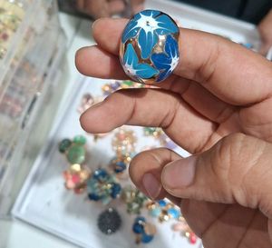 Unique Floral Enamel Ring