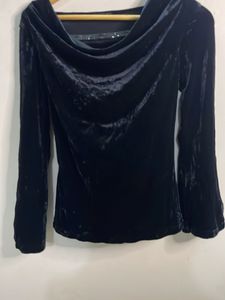 Velvet Cowl Neck Top