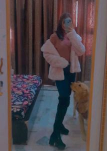 Soft Pink Faux Fur Jacket